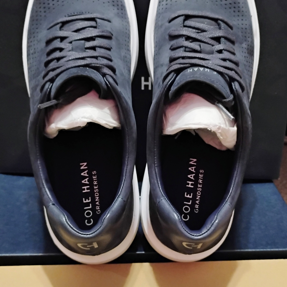 SOLD $$$$$$$$$Cole Haan Men's Navy Nubuck Sneakers - Picture 3 of 5